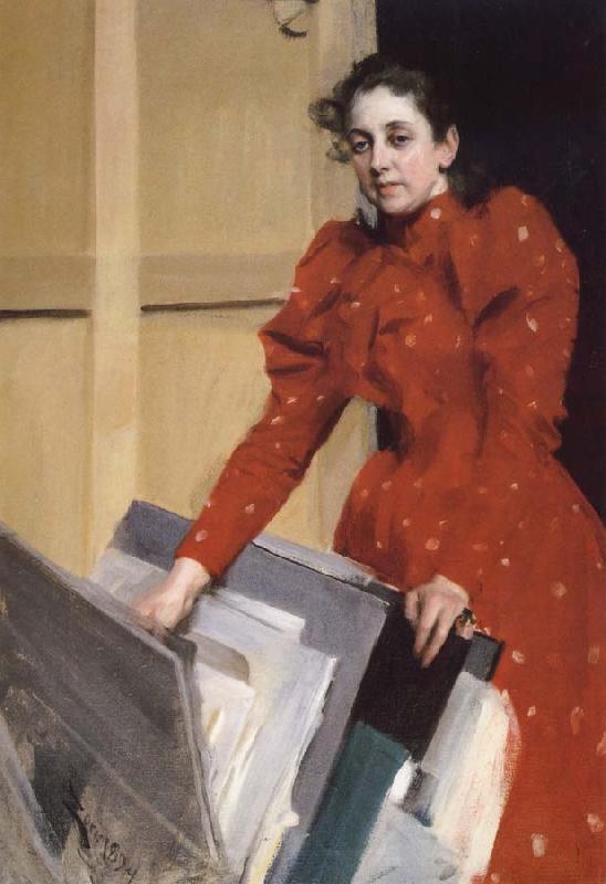 Anders Zorn Emma Zorn in the Paris Studio